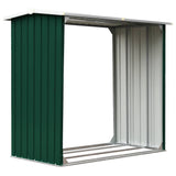 Log Storage Shed Galvanised Steel 172x91x154 cm Green 47080
