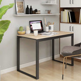 30199 Computer Desk Black and Oak 110x60x73 cm Engineered Wood