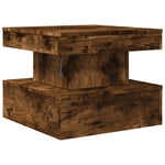 ZNTS Coffee Table with LED Lights Smoked Oak 50x50x40 cm 839844