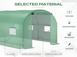 3.5 x 2m Walk-In Polytunnelhouse, with Steel Frame, PE Cover, Roll-Up Door and 6 Windows, T3398P314146