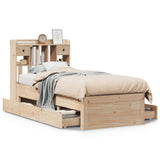 Bookcase Bed without Mattress 90x190 cm Single Solid Wood Pine 3308981
