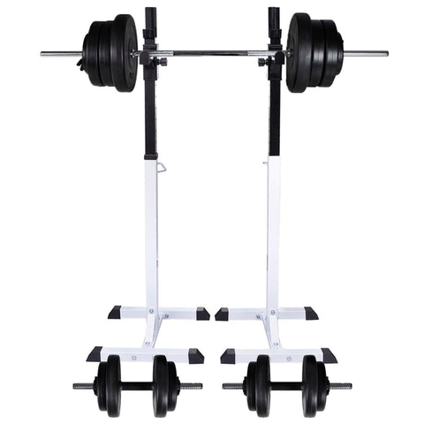 ZNTS Barbell Squat Rack with Barbell and Dumbbell Set 60.5 kg 275349