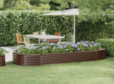 Garden Raised Bed Galvanised Steel 249x100x36 cm Brown 318995