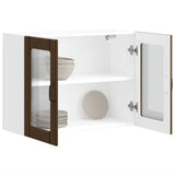 Kitchen Wall Cabinet with Glass Door Lucca Brown Oak Engineered Wood 853854