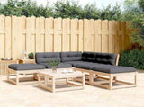 5 Piece Garden Sofa Set with Cushions Solid Wood Pine 3216960