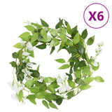 Flower Garlands 6 pcs White 200 cm 359071