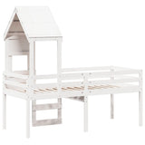 High Sleeper Bed without Mattress White 75x190 cm Small Single Solid Wood Pine 3282020