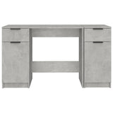 Desk with Side Cabinet Concrete Grey Engineered Wood 3115911
