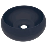 Luxury Wash Basin Round Matt Dark Blue 40x15 cm Ceramic 147001
