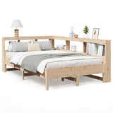 ZNTS Bookcase Bed without Mattress 135x190 cm Solid Wood Pine 3324436