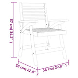Garden Dining Set Natural Wood Solid Acacia wood Medium Durable 3156857