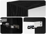 Bathroom Mirror Cabinet with Shelf Black Oak 60 x 14.5 x 70 cm 889056