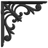 Wall Shelf Brackets 12 pcs Black 14.5 x 14.5 x 3 cm Steel 42038836
