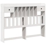 Bookcase Bed without Mattress White 140x190cm Solid Wood Pine 3322412