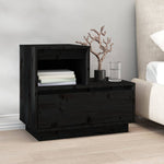 ZNTS Bedside Cabinets 2 pcs Black 60x34x51 cm Solid Wood Pine 814383