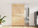 Sliding Door Natural and White 90 x 210 cm Solid Pine Wood 3444932