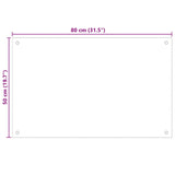Kitchen Backsplashes 2 pcs Transparent 80x50 cm Tempered Glass 3315793