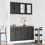 ZNTS 4 Piece Kitchen Cabinet Set Kalmar Black Engineered Wood 3314862