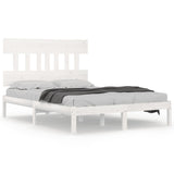 3104759 Bed Frame without Mattress White 200x200 cm Solid Wood