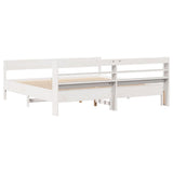 Bed Frame without Mattress White 200x200 cm Solid Wood Pine 3306916