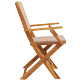 Folding Garden Chairs 8 pcs Taupe Fabric and Solid Wood 3214582