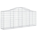 Arched Gabion Baskets 10 pcs 200x30x80/100 cm Galvanised Iron 3145417