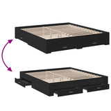 Bed Frame with Drawers without Mattress Black 200x200 cm 3280357
