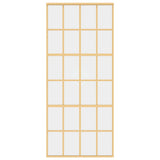 Sliding Door Gold 90x205 cm Clear ESG Glass and Aluminium 155173