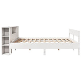 Bookcase Bed without Mattress White 200x200cm Solid Wood Pine 3322937