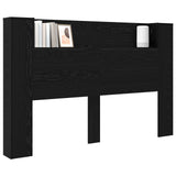 Headboard Cabinet with LED Black Oak 160 x 16.5 x 103.5 cm 8006570