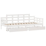 Daybed with Drawers without Mattress White 90x200 cm Solid Wood 3302121