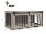 118cm Dog Crate Furniture with Removable Cushion for Extra Large Dogs - Walnut Brown T3398P349631