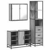 3 Piece Bathroom Furniture Set Grey Sonoma Engineered Wood 3301153