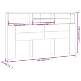 Headboard Cabinet White 180x19x103.5 cm 811880
