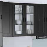 Wall Glass Cabinet LUCCA Black 80 x 31 x 100 cm Engineered Wood 885156