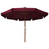 Garden Parasol Burgundy Polyester, Laminated bamboo, Hardwood Large 47216