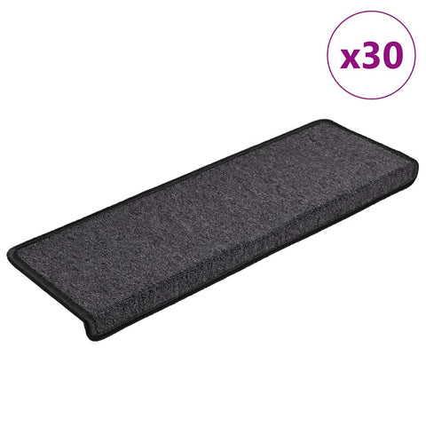 ZNTS Stair Mats 30 pcs 65x21x4 cm Anthracite 3365765