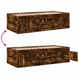 Daybed with Drawers without Mattress Smoked Oak 90x190 cm Single 3280255