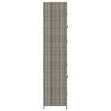 Garden Storage Cabinet Grey 59x40x180 cm Poly Rattan 319873