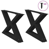 Coffee Table Legs 2 pcs Black 60x cm Steel 4012688