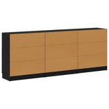 Sideboard 3 pcs Black Oak 181 x 30 x 70 cm Engineered Wood 3332521