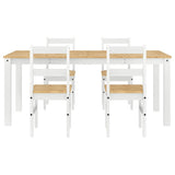 5 Piece Dining Set PANAMA White Solid Wood Pine 3345190