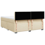 Box Spring Bed with Mattress Cream 180x200 cm Fabric 3285979