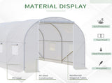 3.5 x 2 x 2 m Polytunnel Greenhouse, Walk-in Green House for Garden with Mesh Windows, Galvanised T3398P310902