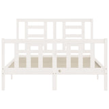 Bed Frame without Mattress White 140x190 cm Solid Wood Pine 3192862
