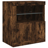 Sideboard with LED Lights Smoked Oak 162x37x67 cm 3208999
