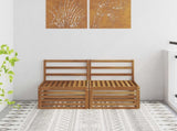 2 Piece Outdoor Middle Sofa Solid Acacia Wood Natural 900494