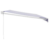 Retractable Awning Blue and White 5x3 m Fabric and Aluminium 3154425