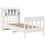 ZNTS Bed Frame without Mattress White 90x200 cm Solid Wood Pine 3323270