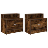 Bedside Cabinets with Drawer 2 pcs Smoked Oak 51x31x47 cm 858677